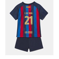 Dres Barcelona Frenkie de Jong #21 Domaci za djecu 2022-23 Kratak Rukav (+ kratke hlače)